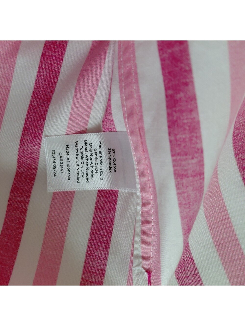 Talbots Womens Pink White Striped Collared Button Front Shirt L Cotton EUC #1050 - Picture 10 of 10